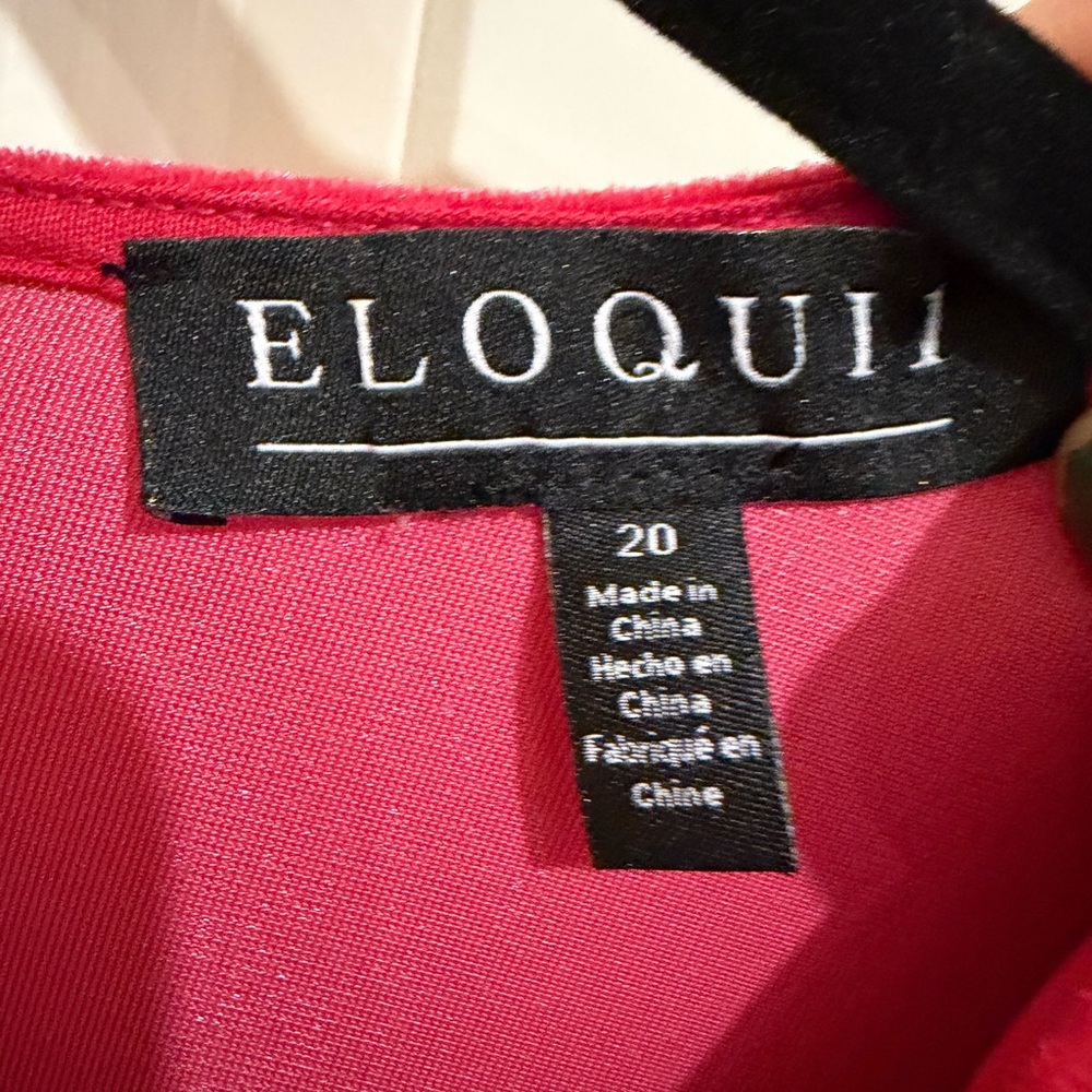 Eloquii maxi v neck hot pink velvet dress. Size 20. - Picture 6 of 7
